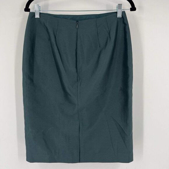 NWT Talbots Teal Silk Gazar pencil straight skirt Size 4 Side Zip Luster new 119 - Picture 1 of 9